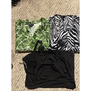 Women's Lot Of 3 Sleeveless Plus Size Tops Size 2XL Blended Fabric Jones Of New